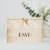 ラスティック・バラップ+レース 結婚式 RSVP (スタンド正面)