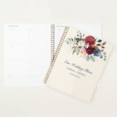 ラスティック バーガンディ グリーンフローラル ウェディング プランナー手帳 (ディスプレー)