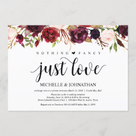 ラスティック バーガンディ フラワル エロープメント レセプション 招待状