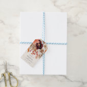 ラスティック バーガンディ フローラル オータム ブライダル シャワー ギフトタグ (より糸付き)