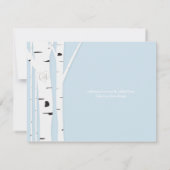 ラスティック バーチ ツリー ハート アイシー ブルー 受付カード 招待状 (裏面)