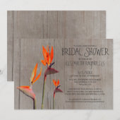 ラスティック バード オブ パラダイス ウェディング シャワー 招待状 (正面/裏面)