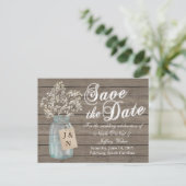 ラスティック バーン ウェディング ウッド メイソンジャー ベイビーズ ブレス 案内ポストカード (スタンド正面)