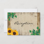 ラスティック バーン ウッド サンフラワー ウェディング - レセプション 招待状 (正面)