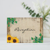 ラスティック バーン ウッド サンフラワー ウェディング - レセプション 招待状 (スタンド正面)