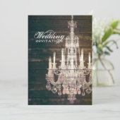 ラスティック バーン ウッド シャンデリア ウェディング 招待状 (スタンド正面)