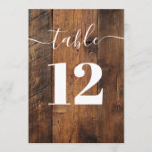 ラスティック バーン ウッド ボーホ テーブル ナンバー 招待状 (正面)