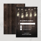 ラスティック バーン ウッド メイソンジャー 結婚式 RSVP カード (正面/裏面)