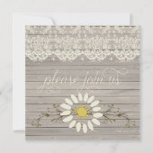 ラスティック バーン ウッド レース フローラル ポスト ウェディング 招待状 (正面)