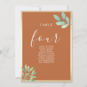 ラスティック バーン オレンジ ウェディング シーティング チャート (正面)