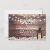 ラスティック バーン ランタン ストリング ライト ウェディング レセプション 招待状 (正面)