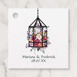 ラスティック パステル フラワー テラリウム ガーデン ウェディング フェイバータグ