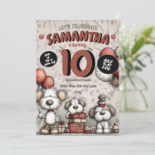 ラスティック・パピー・ドッグ・ガールズ10歳の誕生日  招待状 (スタンド正面)