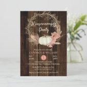 ラスティック パンプキン パンパス リース 新築祝いパーティー 招待状 (スタンド正面)