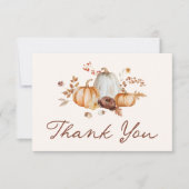 ラスティック パンプキン フラワーブライダルシャワー サンキューカード (正面)