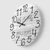 ラスティック パーソナライズド グレー ディストレスド ウッド カスタム ラージ壁時計 (傾斜)