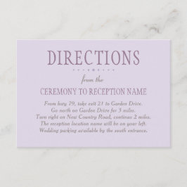 ラスティック パープルとグリーンの花の結婚式 エンクロージャーカード