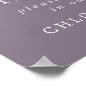 ラスティック パープル フラワー ウェディング フォトブース サイン (角)