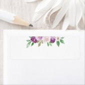 ラスティック パープル フローラル ウェディング ブランケット ラベル (インサイチュ)