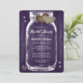 ラスティック パープル ベイビーズ ブレス フラワーブライダルシャワー 招待状 (スタンド正面)