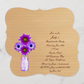 ラスティック パープル メイソンジャー ブライズメイド パーティー招待状 招待状 (正面/裏面)