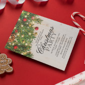 ラスティック ビジネス クリスマス ホリデー パーティー 招待状