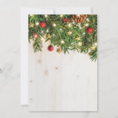 ラスティック ビジネス クリスマス ホリデー パーティー 招待状 (裏面)