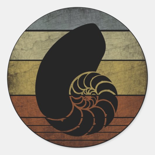 ラスティック ビンテージ オウムガイ ラウンドシール (正面)