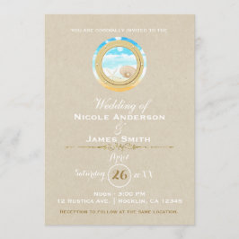 ラスティック ビーチ ウェディング クラフト モダン エレガント 招待状