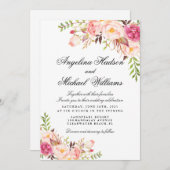 ラスティック ピオニー フラワル 招待状 (正面/裏面)