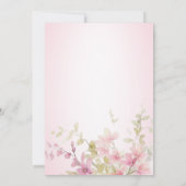 ラスティック ピンク & セイジ ウォーターカラー フローラル ブライダル シャワー 招待状 (裏面)