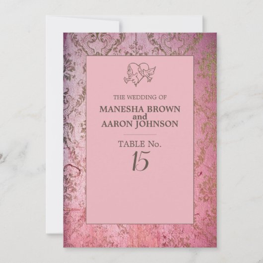 ラスティック ピンク - フラット テーブル カード (正面)