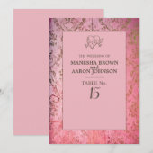 ラスティック ピンク - フラット テーブル カード (正面/裏面)