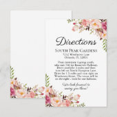ラスティック ピンク フローラル ウェディング ディレクション 挿入カード エンクロージャーカード (正面/裏面)