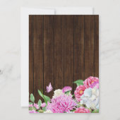 ラスティック ピンク フローラル ストリング ライト ウェディング 招待状 (裏面)