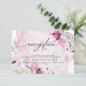 ラスティック ピンク ポピー 水彩 レセプション 招待状 (スタンド正面)