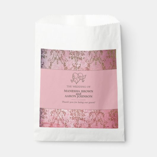 ラスティック ピンク - 結婚式の引き出物袋 フェイバーバッグ (正面)