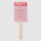 ラスティック ピンク - 結婚式プログラム扇 ハンドファン (裏面)