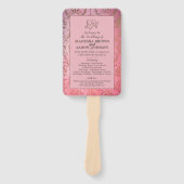 ラスティック ピンク - 結婚式プログラム扇 ハンドファン (正面)