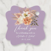 ラスティック ピーチ フローラル ウェディング フェイバータグ (裏面)