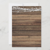 ラスティック ファームハウス ストリング ライト フォト ウェディング 招待状 (裏面)