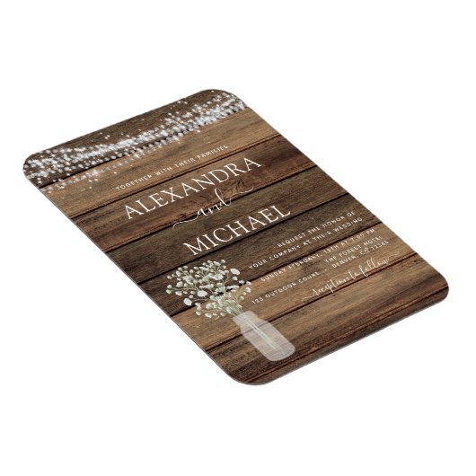 ラスティック ファームハウス ベイビーズ ブレス ジャー ウェディング マグネット (右側)