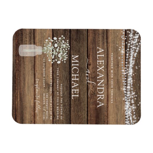 ラスティック ファームハウス ベイビーズ ブレス ジャー ウェディング マグネット (横)