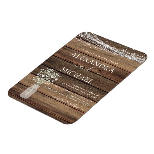 ラスティック ファームハウス ベイビーズ ブレス ジャー ウェディング マグネット (左側)