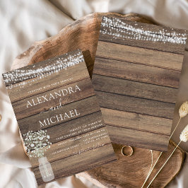 ラスティック ファームハウス ベイビーズ ブレス ジャー ウェディング 招待状