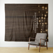ラスティック ファームハウス 輝くライト ウェディング バックドロップ タペストリー (インサイチュ(横))