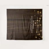 ラスティック ファームハウス 輝くライト ウェディング バックドロップ タペストリー (正面(横))