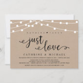ラスティック ファーム ストリング ライト、クラフト ウェディング エロープメント 招待状 (正面)
