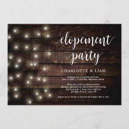 ラスティック ファーム ストリング ライト, 結婚式 秘密の挙式 パーティー 招待状