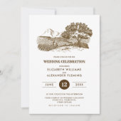 ラスティック | ファーム | バーン ウッド ウェディング 招待状 (正面)